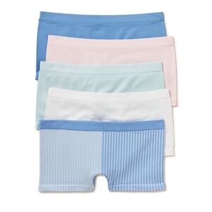 Wonder Nation Girls 5 Pack Seamless Underwear BoyShort Panties - Size Small
